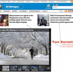 ICE STORM: MLive home page illustrates two societies